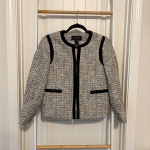 Ann Taylor Black and White Tweed Blazer